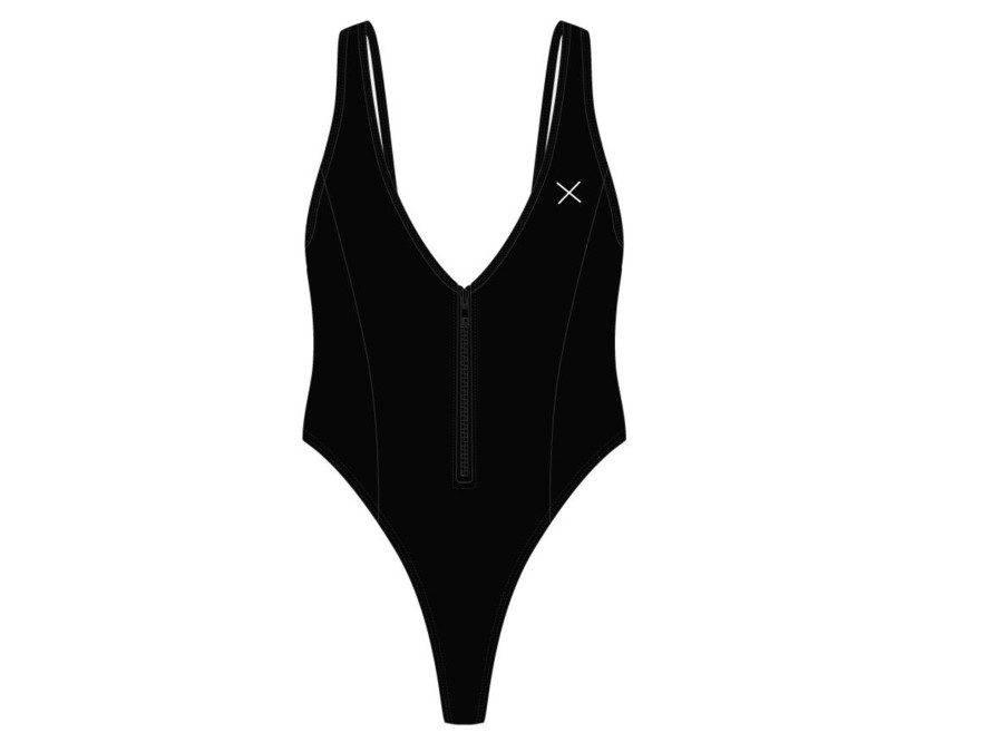 One Pieces Boutine LA | Manhattan Black Zipper One-Piece