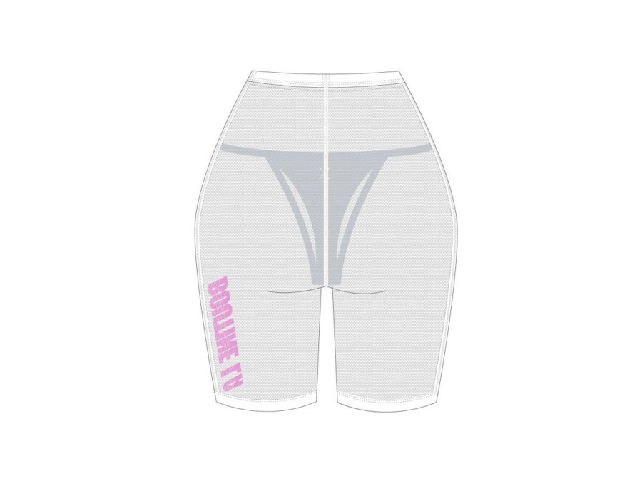 Cover-Ups Boutine LA | Mesh Biker Shorts Cover Up W/ Logo Print