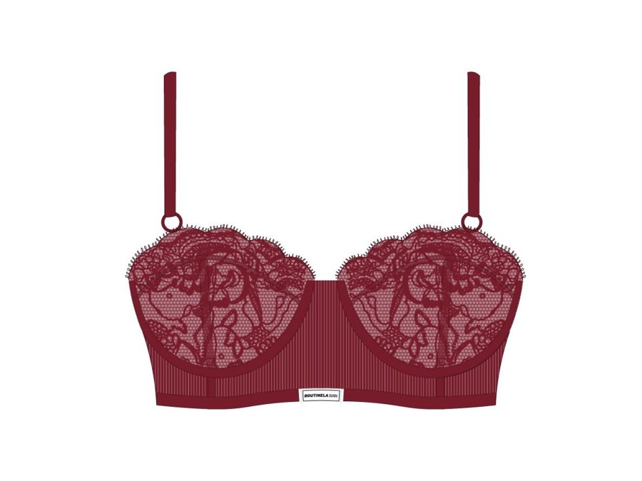 Underwear Boutine LA | Plum Lace Ribbed Top