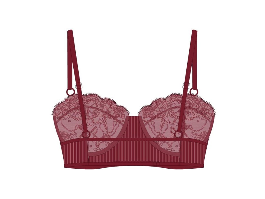 Underwear Boutine LA | Plum Lace Ribbed Top