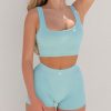 Cameeli Cameeli | Sky Blue Cropped Tank Top